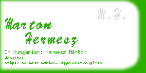 marton hermesz business card