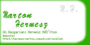 marton hermesz business card